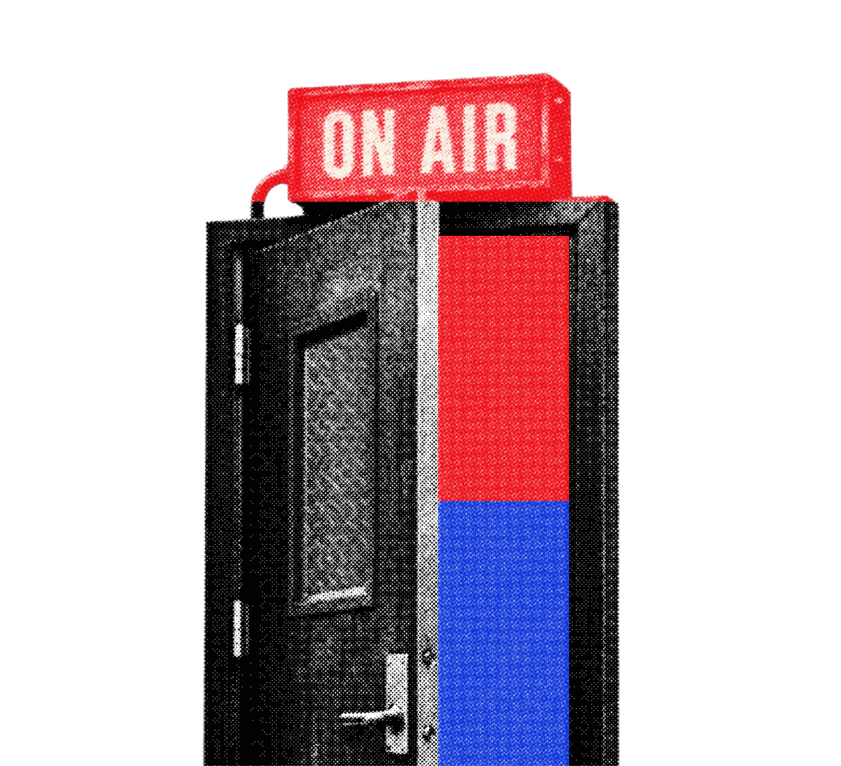 Open studio door with an On Air sign